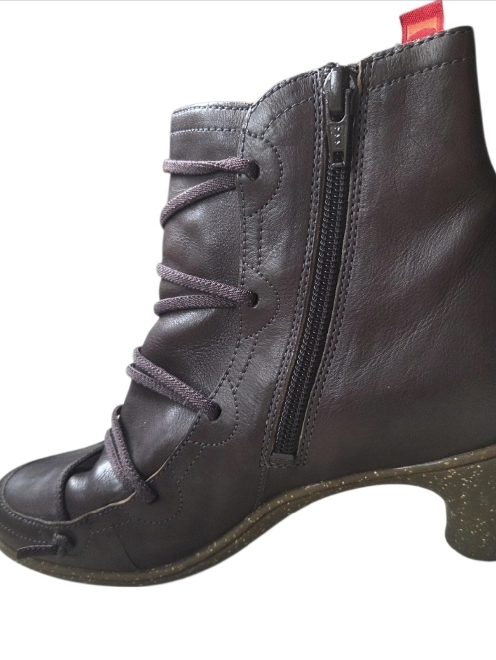 Camper Brown Leather Waterproof Peu Nara Elastic Ankle Boots Size 37 (US 7) - Picture 4 of 12